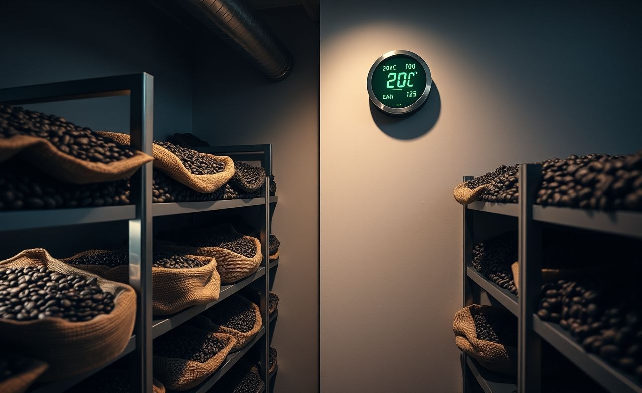 Espaço ideal para armazenar grãos de café, mantendo a temperatura entre 20°C e 25°C para preservar frescor e sabor. Espaço ideal para armazenar grãos de café, mantendo a temperatura entre 20°C e 25°C para preservar frescor e sabor.