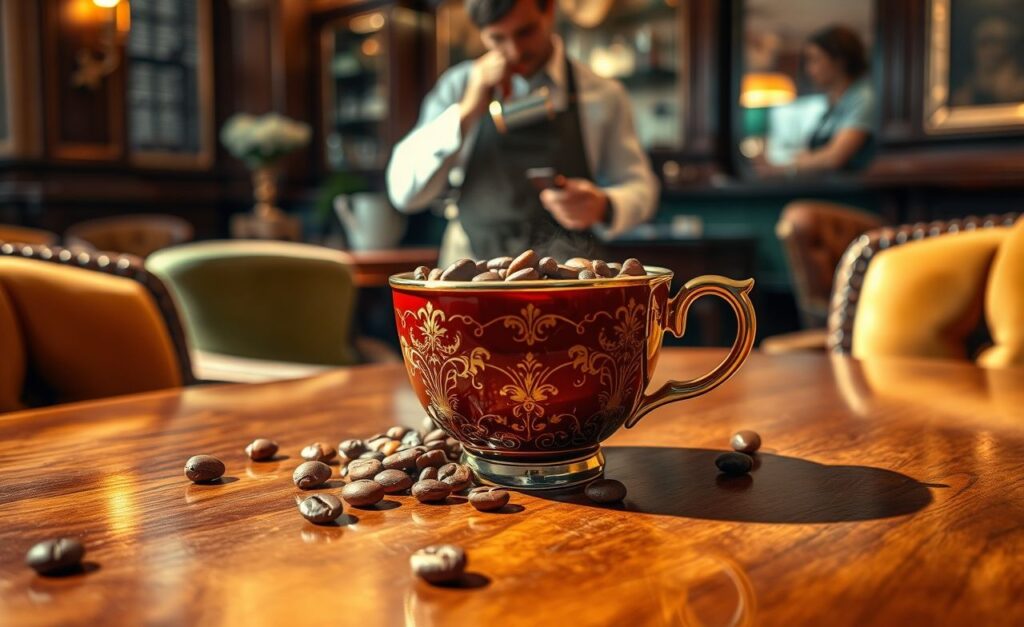 Descubra a experiência única do café mais caro do mundo em um ambiente sofisticado.