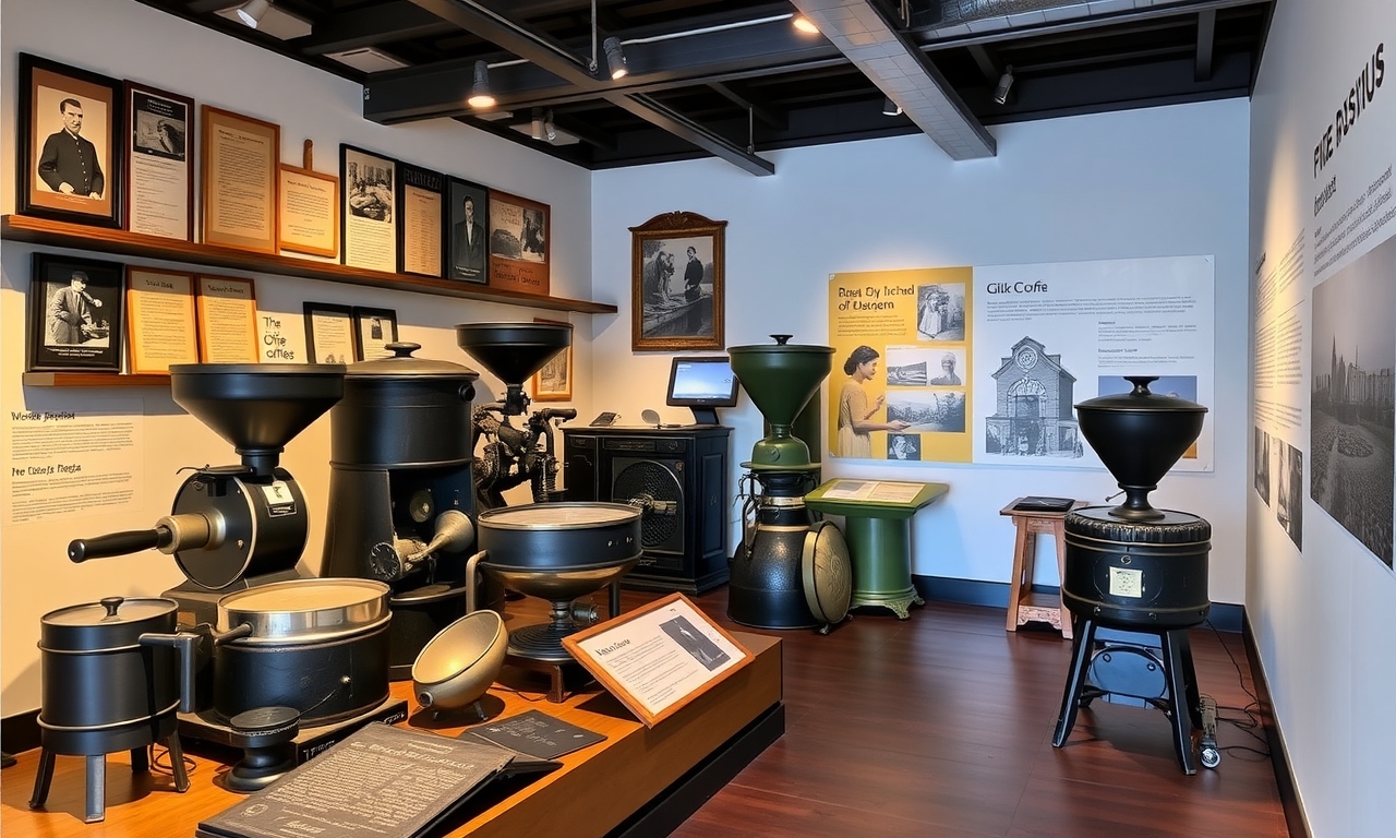 Explore o rico legado do café brasileiro em um museu repleto de máquinas antigas, documentos históricos e painéis interativos. Uma viagem no tempo! Explore o rico legado do café brasileiro em um museu repleto de máquinas antigas, documentos históricos e painéis interativos. Uma viagem no tempo!